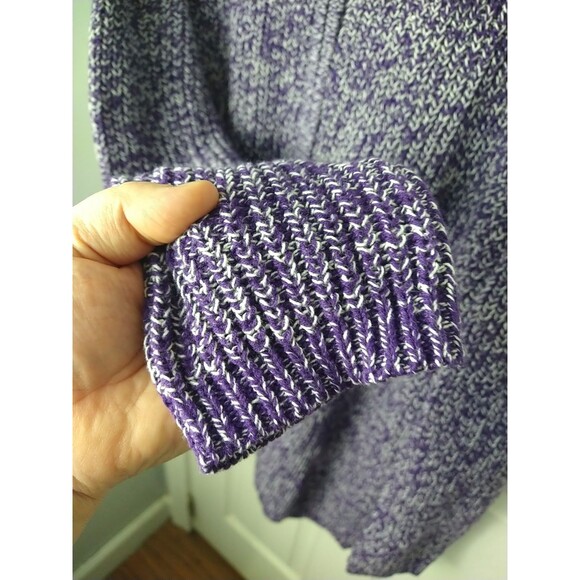 Woman Within26/28 Sweater Purple White Marbled Full Zip LS Casual Comfort Pocket - Picture 6 of 11